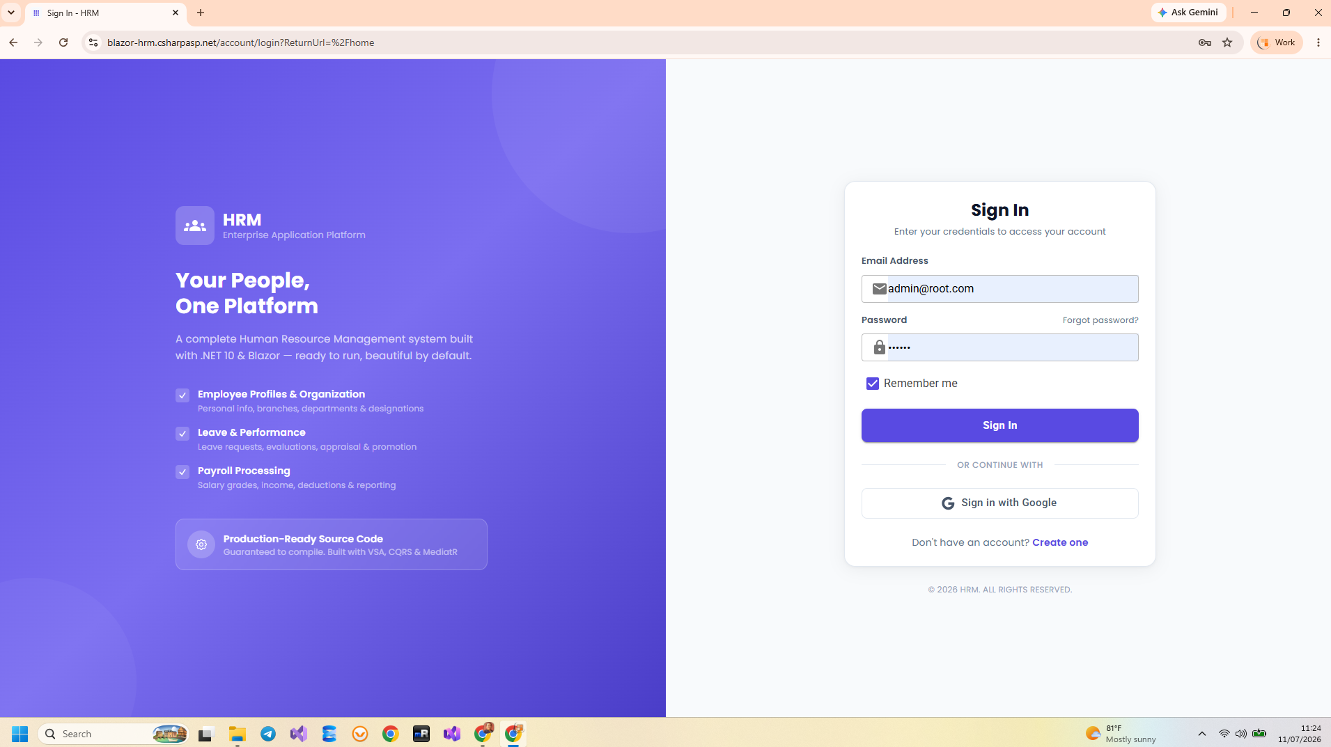 Blazor HRM Contact Management