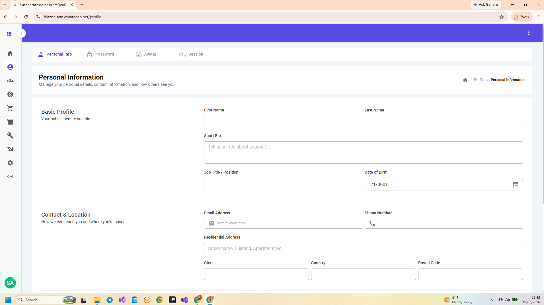 Blazor SCM Data Management
