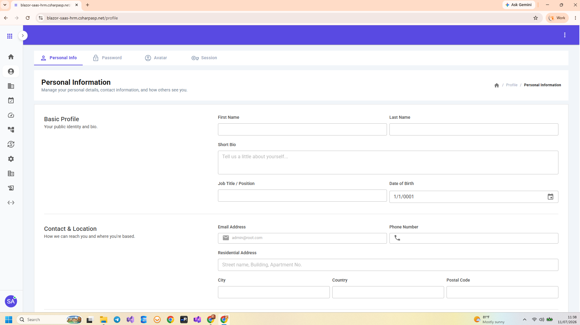 Blazor HRM Multi-Tenant Analytics